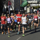 Moment en què es donava la sortida oficial a la Mitja Marató Lleida, que aquest any arribava a la trentena edició.