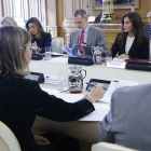 Reunió ahir de la comissió delegada de la Fundació Princesa de Girona amb els Reis.