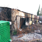 El magatzem agrícola on hi va haver un incendi a Montagut.