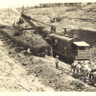 seròs. Treballs de condicionament del terreny per a la construcció del canal de Seròs el 1913.