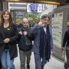 Puigdemont acompanyat per Borràs, Turull i Nogueras durant les negociacions amb el PSOE.