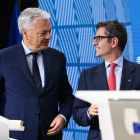 El comissari europeu de Justícia, Didier Reynders, ahir amb el ministre Félix Bolaños.