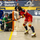 Anna Casaramona, en una acció del partit d’ahir davant d’Itàlia.