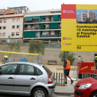 Un bloc d’habitatges en construcció.