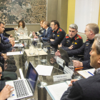 Un moment de la reunió de la Junta de Seguretat Local de Tàrrega, ahir al matí.