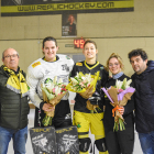 Anna Salvat i Victòria Porta, campiones d’Europa, i la francesa Hanaé Herrault, que també va jugar l’Europeu, van rebre un homenatge.