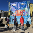 A la imatge, Laia Sellés, al primer calaix del podi, amb Aina Garreta, segona, a la seua dreta.