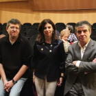 Clara Arbués, el 2015, amb Jordi Abella (Ecomuseu) i l’anterior director del Museu, Josep Giralt (dreta).