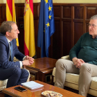 Un moment de la reunió mantinguda amb el líder d’UGT.