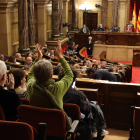 Moment després de la votació ahir al Parlament.