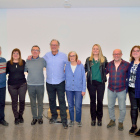 La junta d’Òmnium Garrigues, ahir després de l’assemblea amb el president nacional, Xavier Antich.