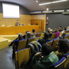 Conferència sobre memòria històrica ahir a la Sala Jaume Magre de Lleida.