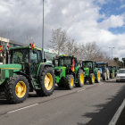 Tractors a Arganda del Rey ahir en ruta cap a la ciutat de Madrid.