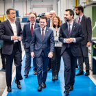 El president de la Generalitat, Pere Aragonès, durant la visita en una empresa aquesta setmana.