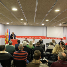 L’alcalde, Fèlix Larrosa, ahir a l’assemblea local del PSC.