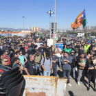 Pagesos lleidatans es van unir als de Tarragona en la protesta que va tenir lloc al Port de Tarragona.