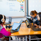 Alumnes en un centre educatiu de Lleida aquest curs.