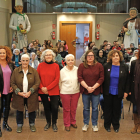 Representants de les diferents institucions durant la celebració de l’acte institucional del 8M a la vegueria de Lleida que va tenir lloc al consell comarcal de la Noguera, a Balaguer.