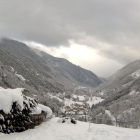 Vista de la nevada des de Capdella.