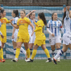 Alèxia Putellas celebra el seu gol en la tornada a l’equip.