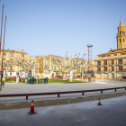 Les obres de la plaça de la Granadella, que estaran acabades a finals de mes.