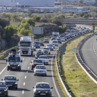 Imatge ahir a la tarda de la congestió a l’autovia A-2 a Tàrrega en direcció a Barcelona.