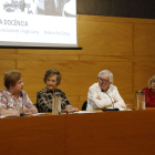 Àngels Santa, Glòria Peret, Pau Echauz i Paquita Sanvicén, ahir en el primer debat dels tres previstos.