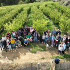 Alguns dels participants ahir al matí en la ‘Floració de pel·lícula’ de la Granja Pifarré.