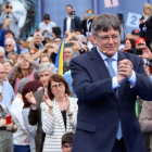 Carles Puigdemont, dissabte en l’acte de presentació de la seua candidatura a Elna.