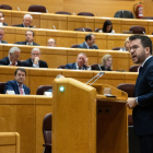 Pere Aragonès defensa l’amnistia al Senat davant de l’atenta mirada d’Ayuso i Fernández Mañueco.