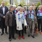Activistes de KlimaSeniorinnen de Suïssa, davant del Tribunal Europeu de Drets Humans (TEDH).