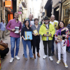 Albert Llimós, Míriam Tirado, Xavi Coral, Jenn Díaz, Jordi Milán, Pol Vinyes i Ascen Capel, ahir a Lleida.