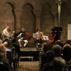 Un moment de l’actuació ahir del Quartet Brossa a l’església de Sant Martí.