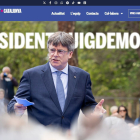 Imatge de la pàgina web de campanya del candidat de Junts+, Carles Puigdemont.