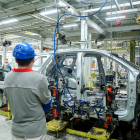 Una fàbrica de producció de cotxes de Chery a la Xina.