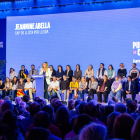 Jeannine Abella, durant la seua intervenció a Argelers davant de membres de la candidatura de Junts per Lleida que ella lidera.