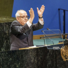 L’ambaixador palestí, Riyad Mansour, a l’Assemblea de l’ONU.