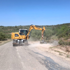 Les obres de millora de la carretera de Bovera a la Palma d’Ebre.