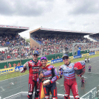 Bagnaia, Martín i Márquez, en el podi de Le Mans.