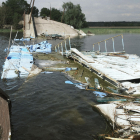 Vista d’un pont danyat al llogaret de Rubizhne, a Khàrkiv.