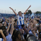 La celebració de l’ascens de les jugadores de l’Espanyol.