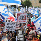 Protestes contra el Govern que presideix Benjamin Netanyahu ahir a la ciutat de Jerusalem.