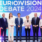 Els líders de les sis principals candidatures a les europees van confrontar idees en un debat ahir.