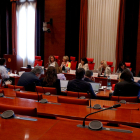 La reunió de la diputació permanent del Parlament, ahir.