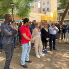 Los participantes leyeron un manifiesto en la plaza Galícia para recuperar la convivencia.