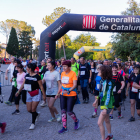 Un moment de la prova, amb la imatge del Castell a l’esquerra.