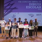 Alguns dels alumnes lleidatans premiats diumenge, a la Factoria Cultural de Terrassa.