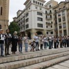 Imatge de la concentració ahir al migdia a la plaça Sant Joan.