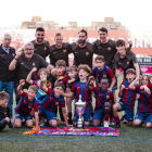 Un dels dos equips del FC Barcelona que ahir es van proclamar campions de la Copa Atlas Energia. 