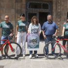 Els organitzadors de la Pedals de Dona, ahir durant la presentació a Tàrrega.